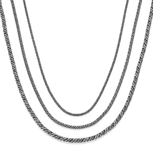 Italian silver rope chain 2, 3 4mm for her