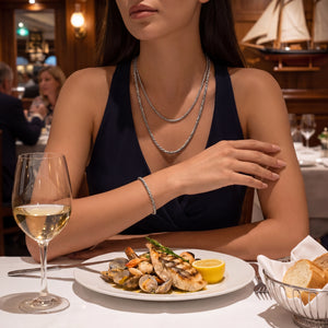 Italian silver rope bracelet & chain for women