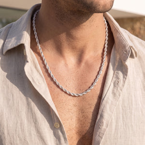 Italy Silver Solid TwistedRope Chain