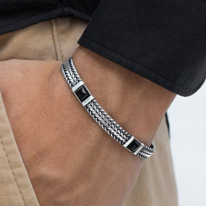 Mens black onyx bracelet