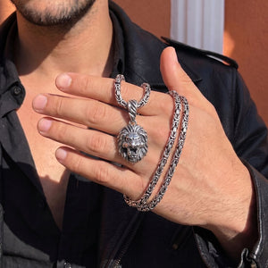Silver lion pendant 925 