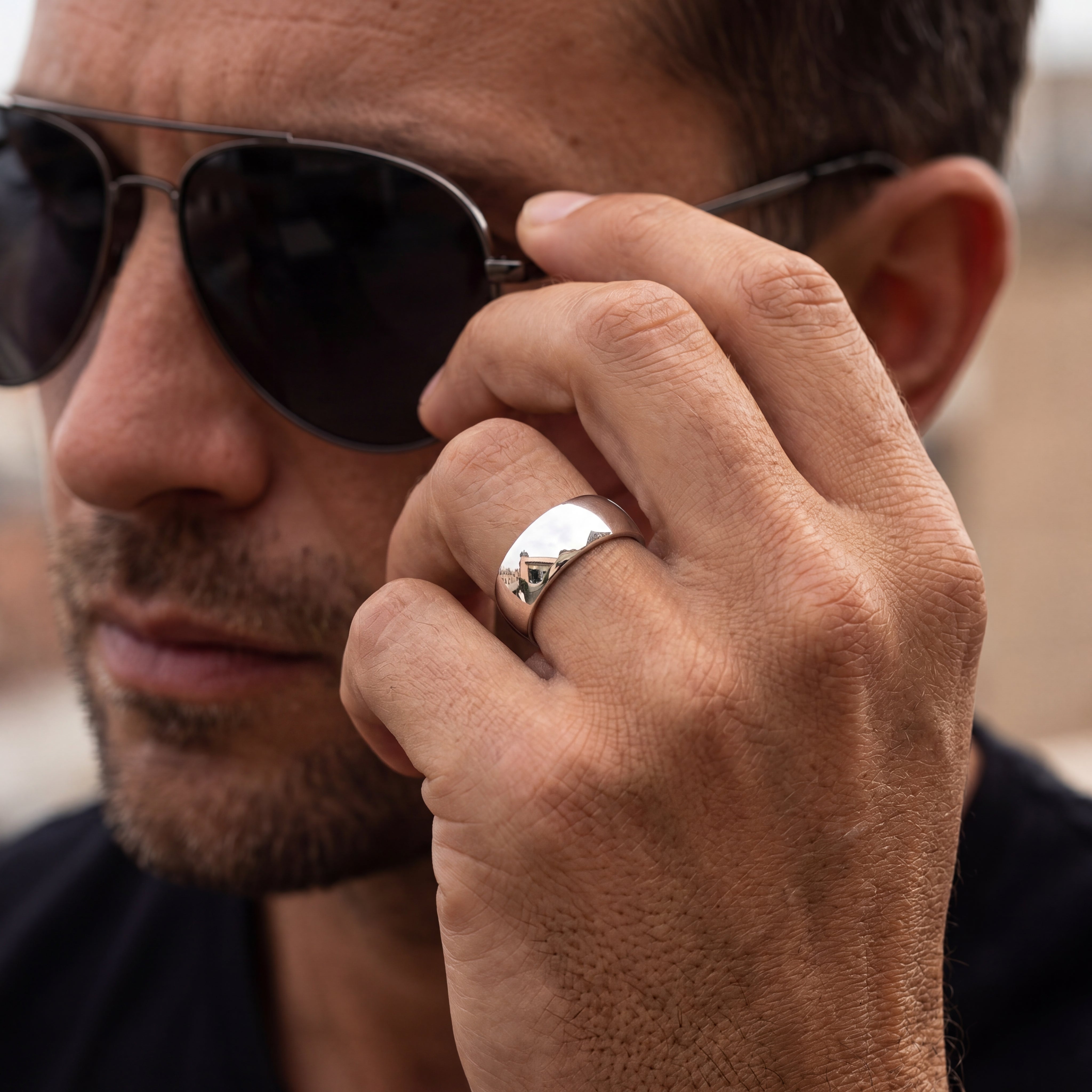 silver 925 band ring for men