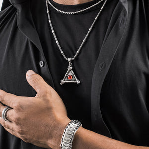All seeing eye pendant and necklace silver