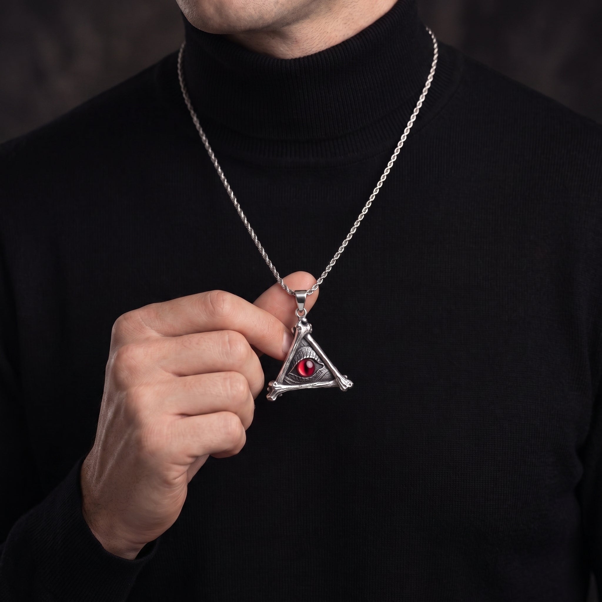 All seeing red eye pendant