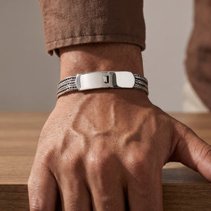 silver 925 braided straps bracelet for men and women