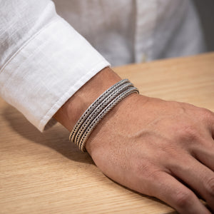 Sterling silver 925 braided straps bracelet for men