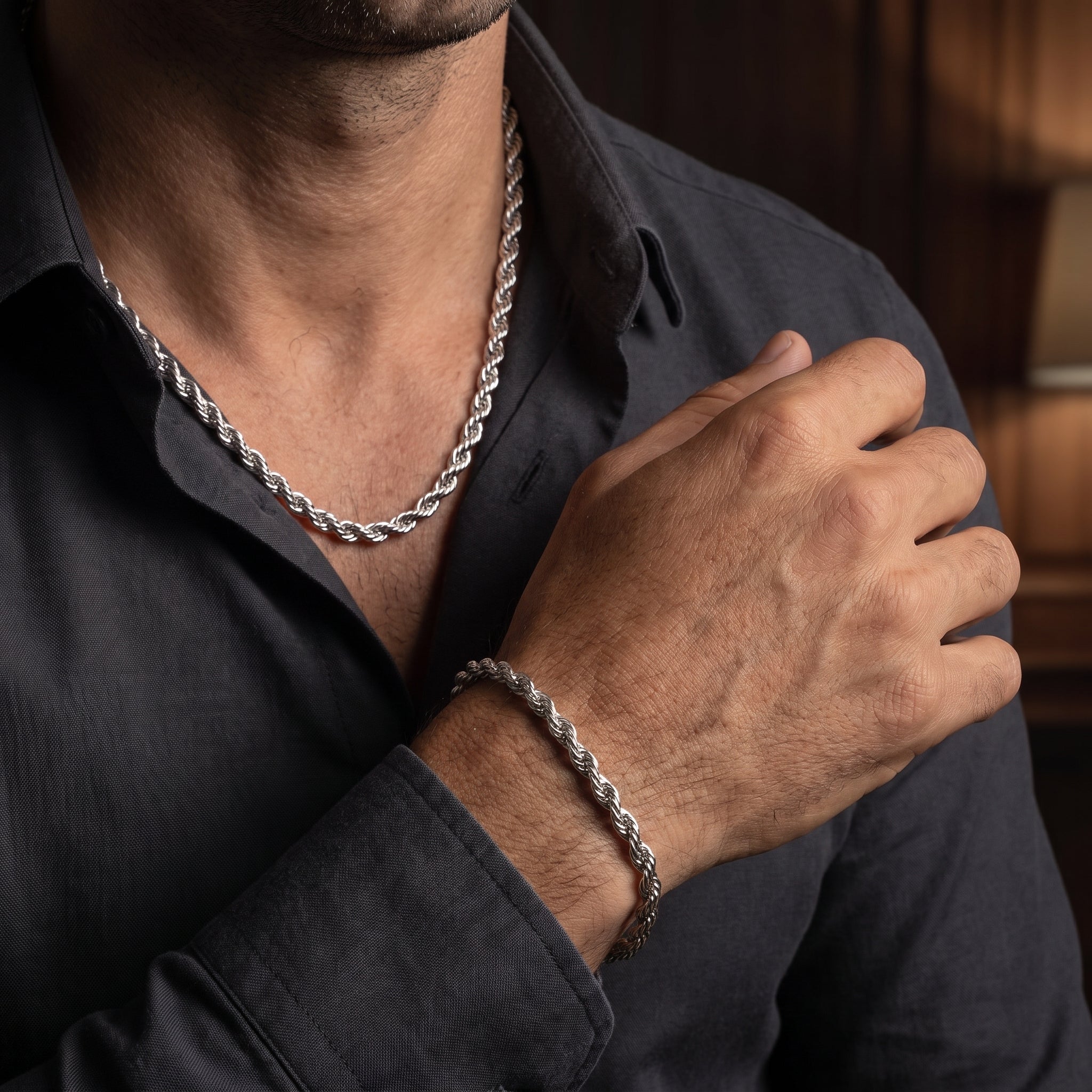 Italian silver bracelet and chain