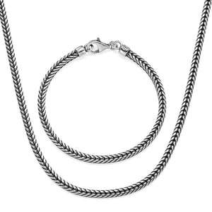 italian sterling silver chain and bracelet set