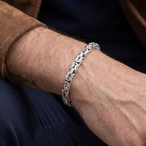 Woven Rope Byzantine silver bracelet