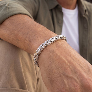 Byzantine silver bracelet woven rope