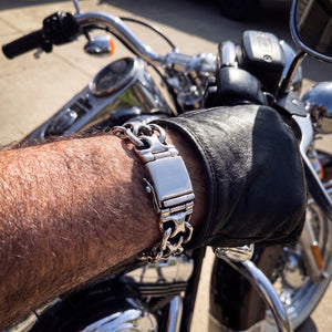 Sterling silver 925 heavy biker bracelets
