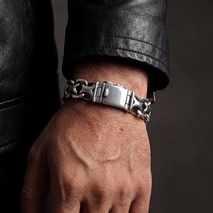 Sterling 925 silver biker bracelet