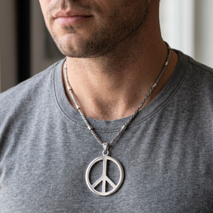Peace symbol pendant silver 925