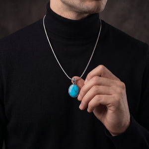 turquoise stones 925 sterling silver pendant