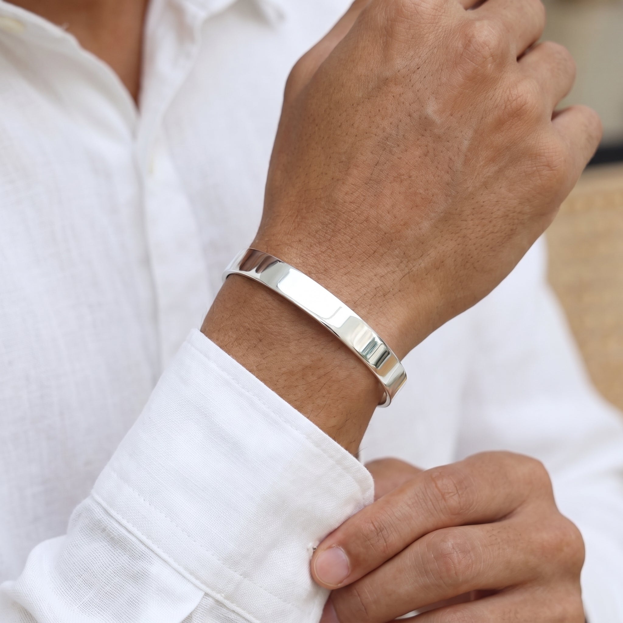 Plain silver 925 cuff bracelet