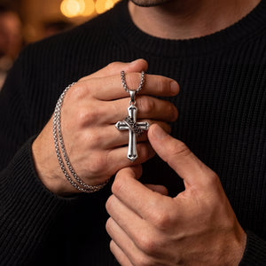 cross and crown silver  jewelry