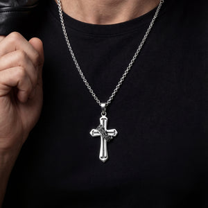 cross with crown pendant for men