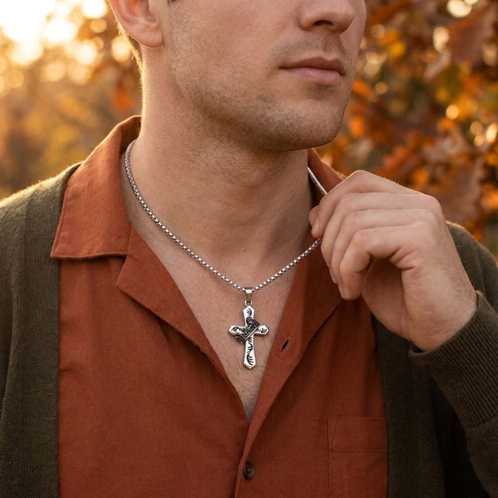 cross and crown with necklace