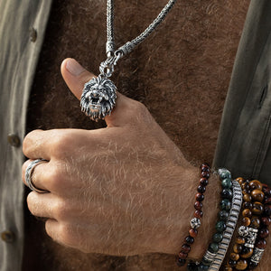 Silver lion pendant