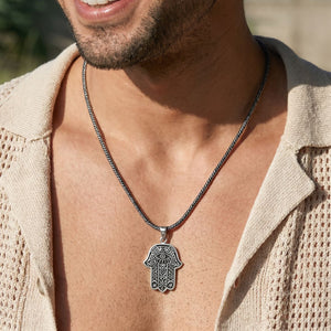Hamsa hand 925 silver pendant 