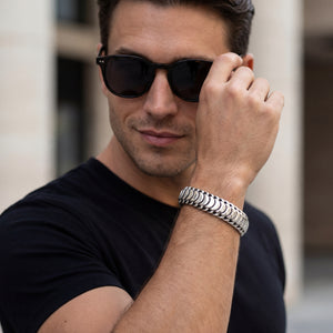 men 925 silver thick bracelet