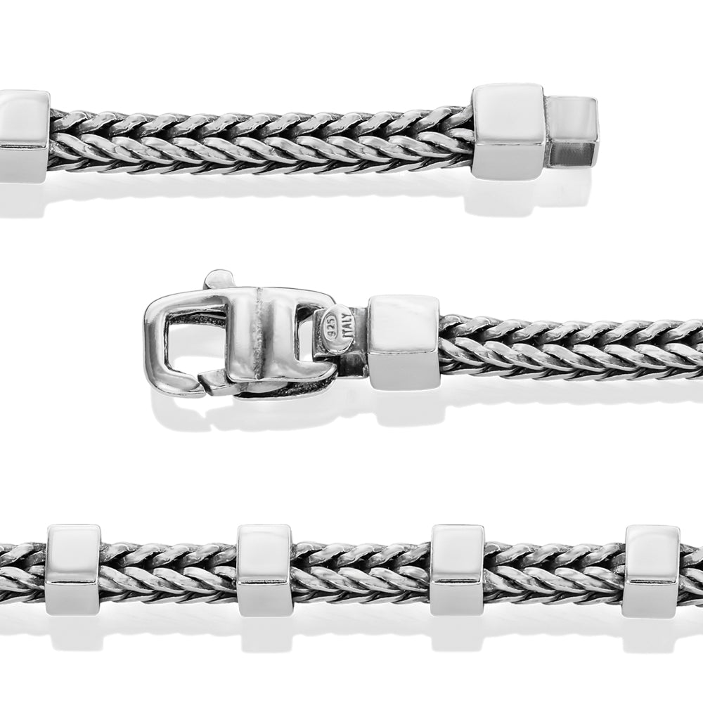 silver lock bracelet