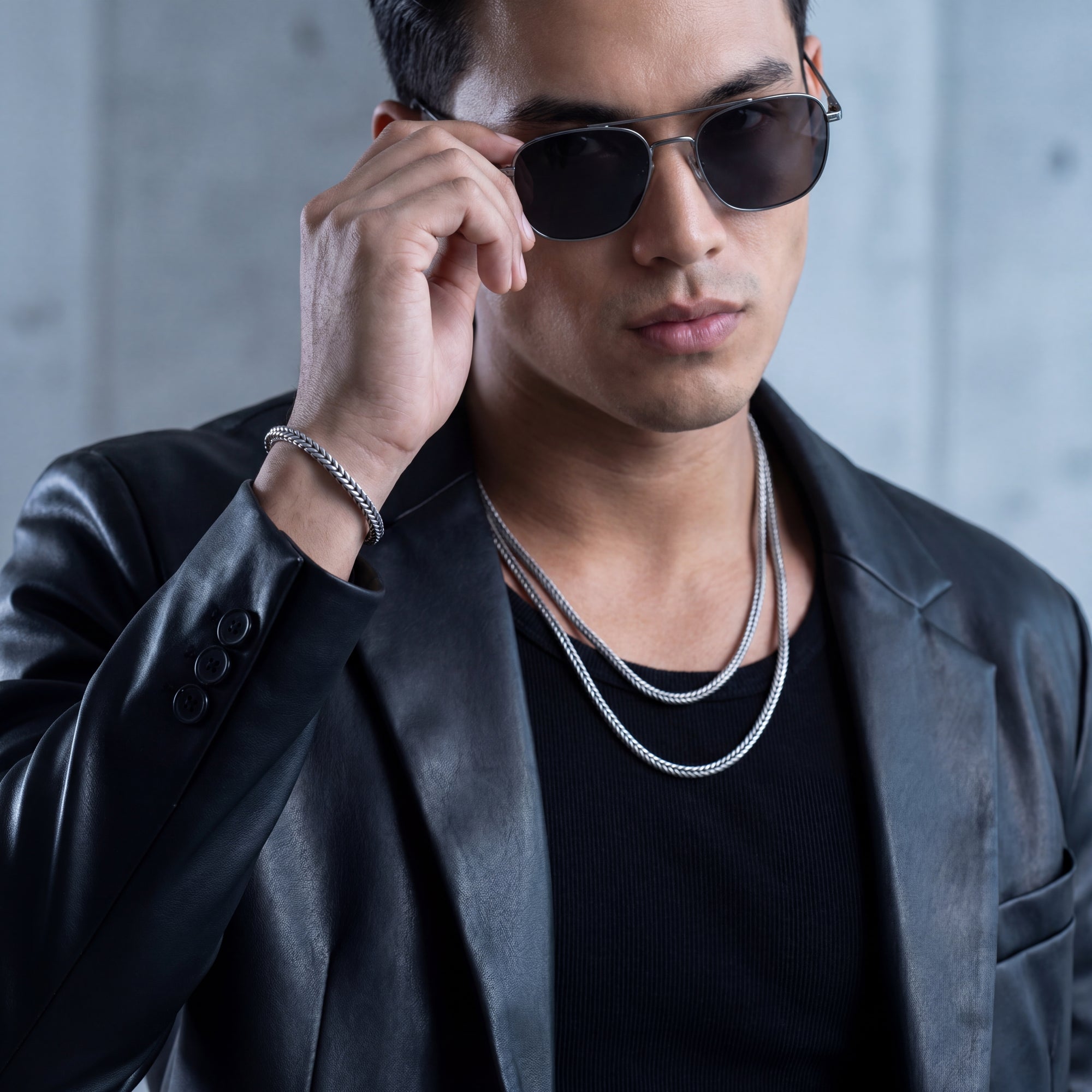 italian sterling silver chain and bracelet set