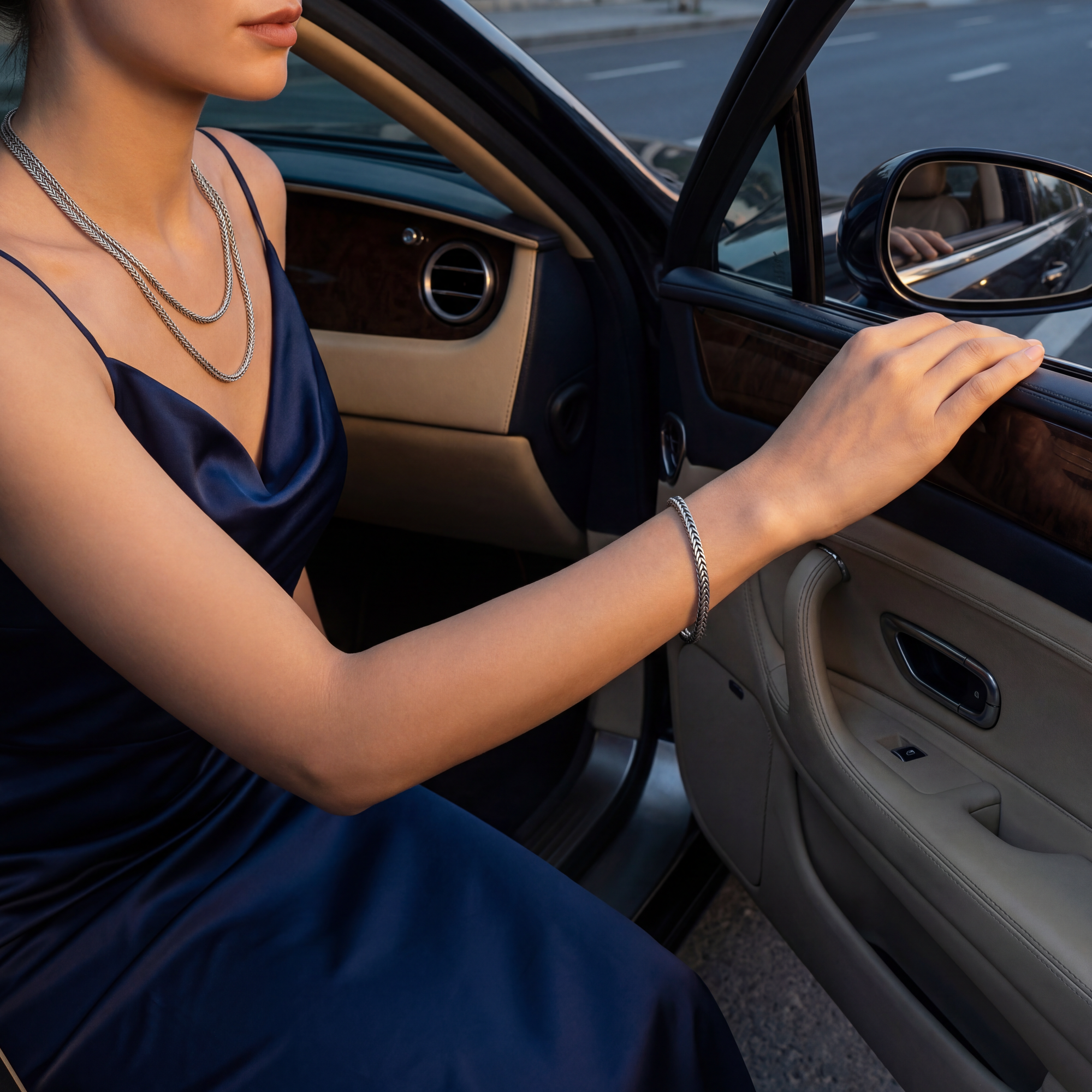 italian sterling silver chain and bracelet set