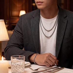 silver chain and bracelet