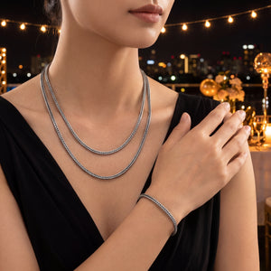 italian sterling silver chain and bracelet set