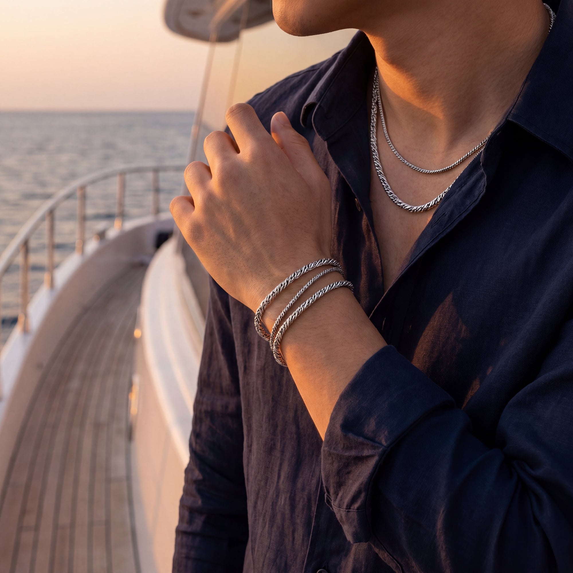 mens silver bracelets