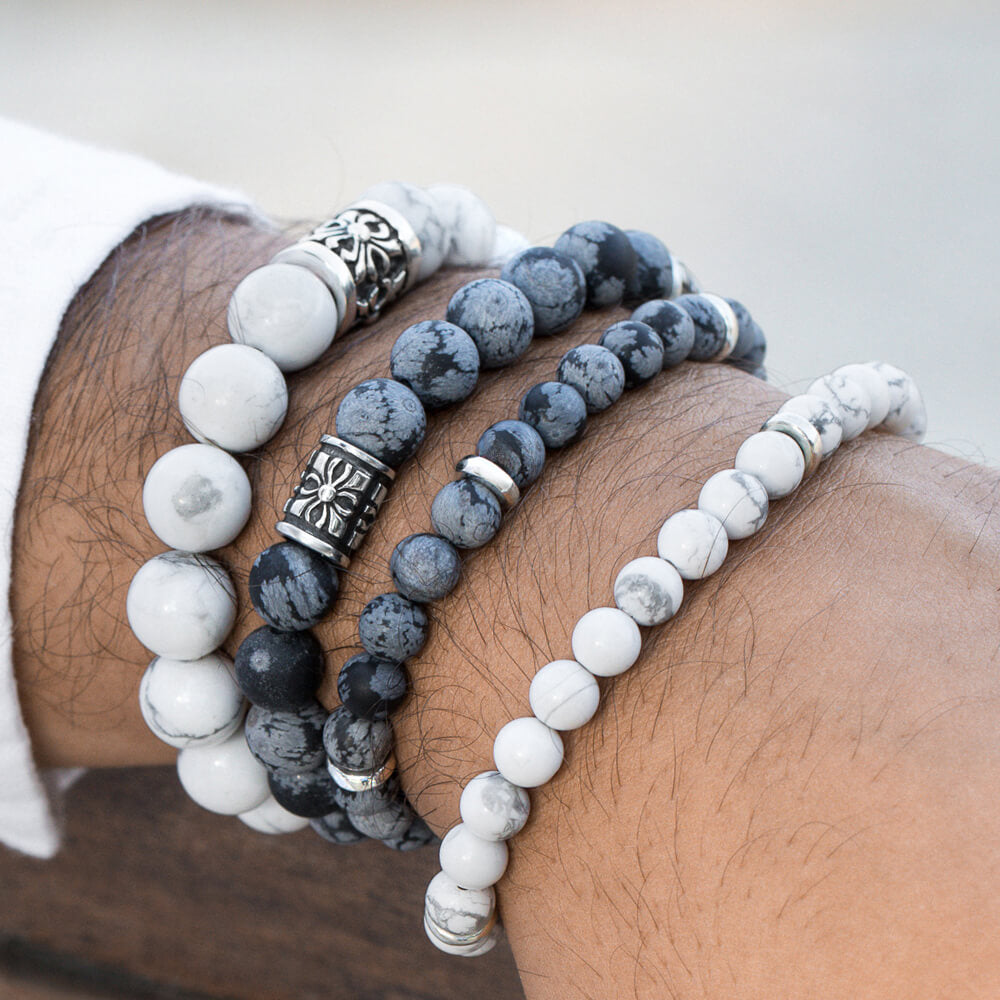 Snowflake Obsidian Howlite bracelet