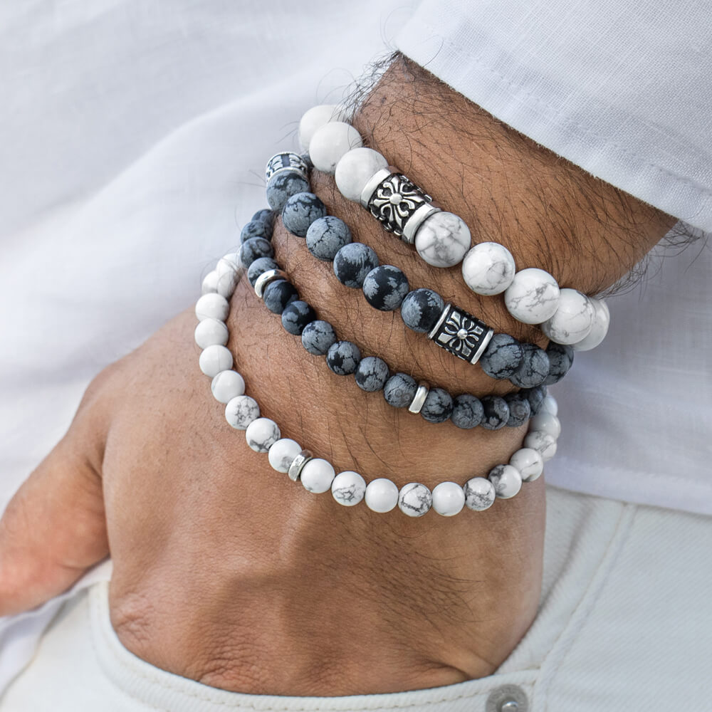 Snowflake Obsidian Howlite bracelet