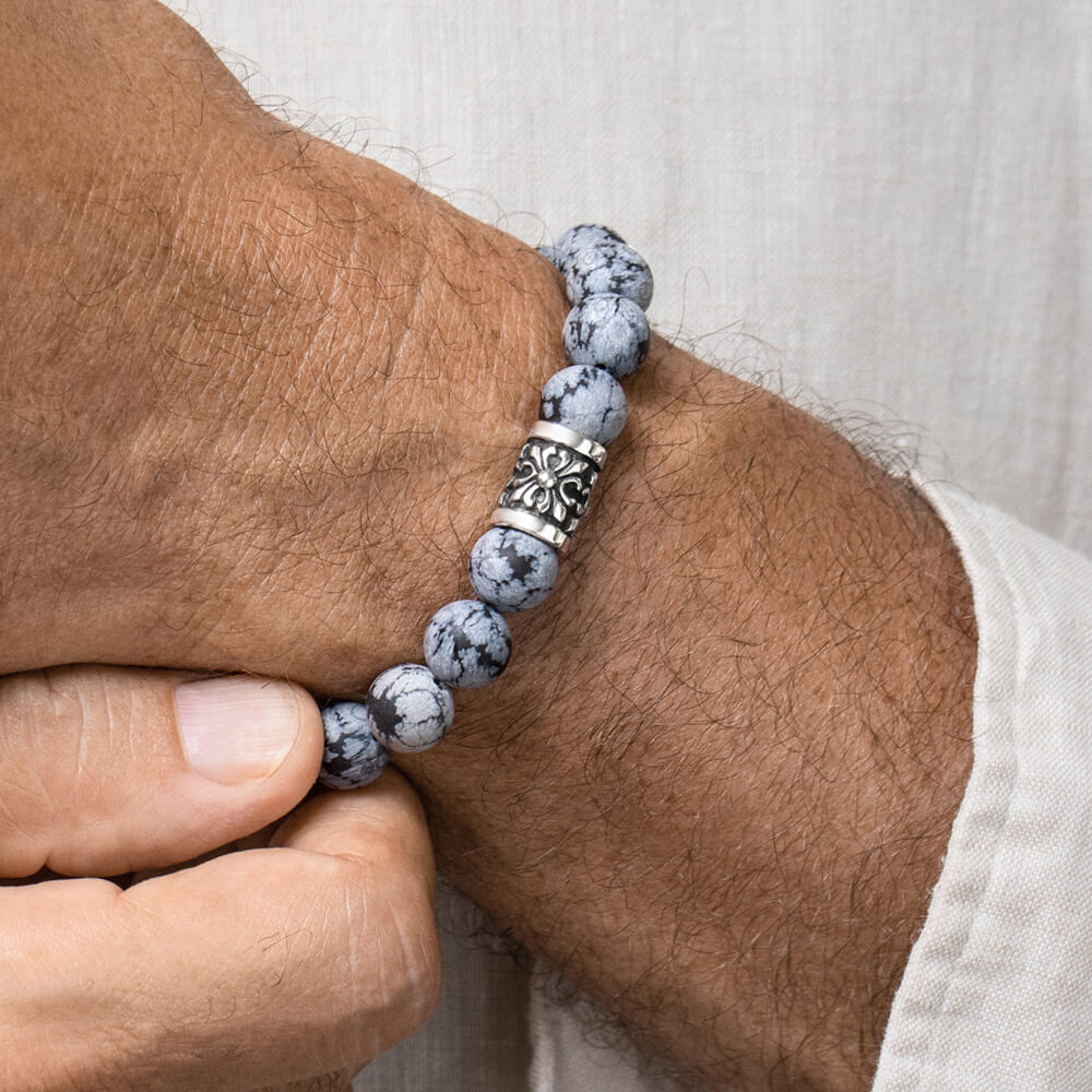 Snowflake Obsidian bracelet