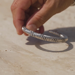 Men's silver cuff bracelets set 925