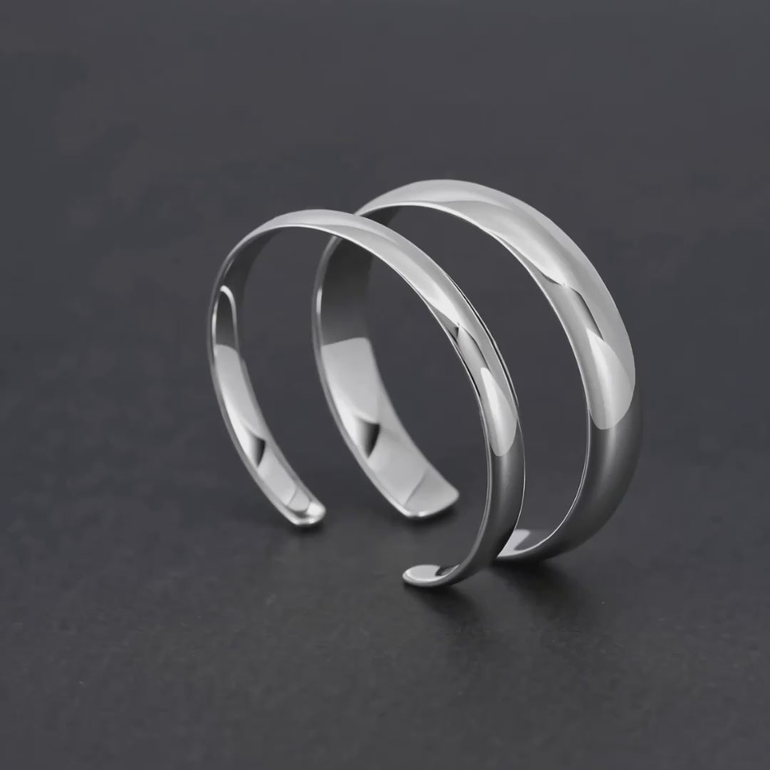 Silver 925 cuff bracelets 7/10mm