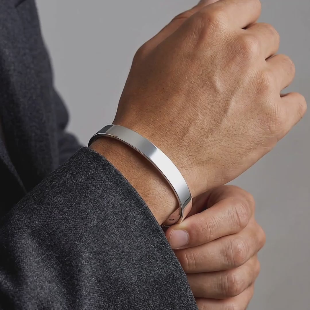 Plain silver cuff bracelet 925
