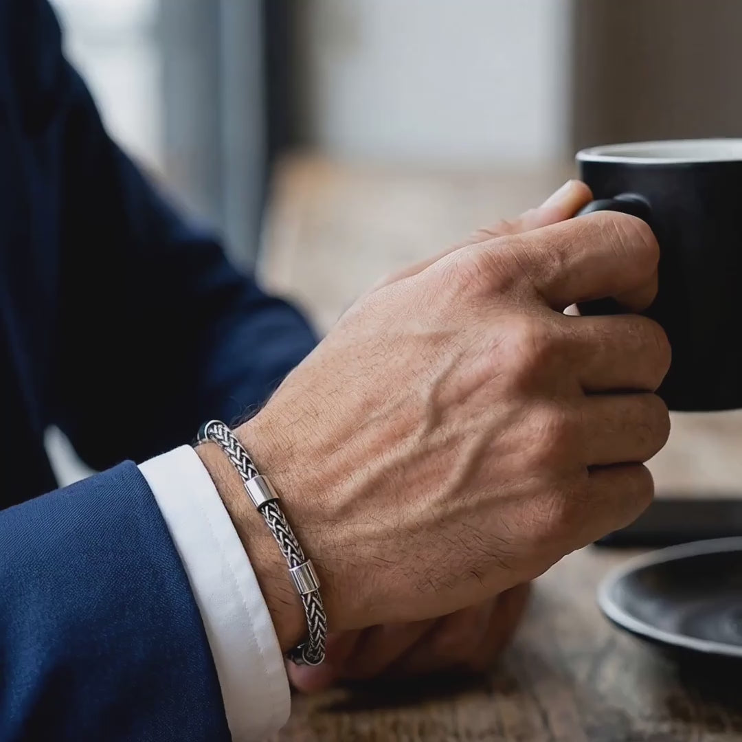 men silver bracelet 925