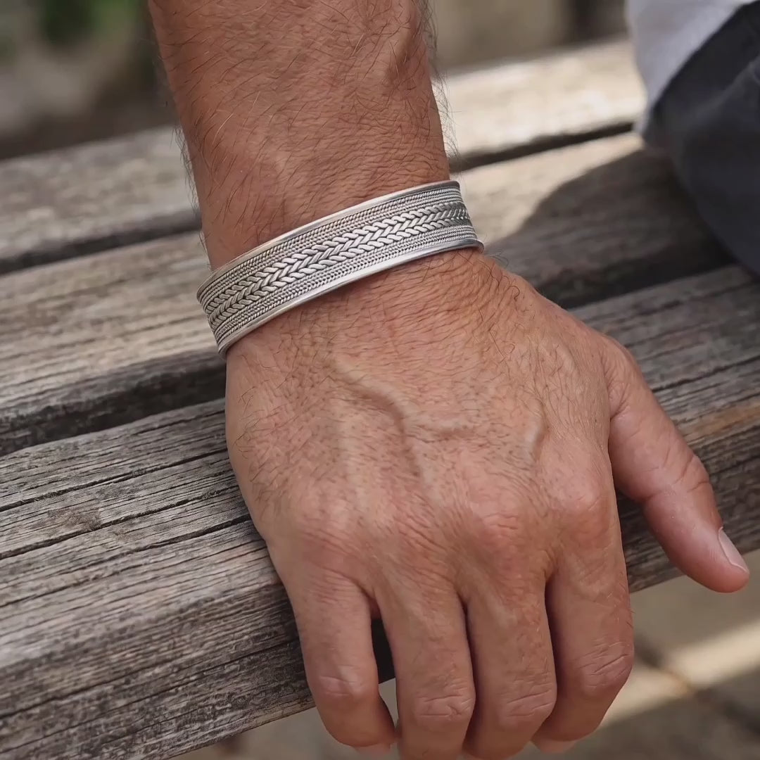 Sterling silver cuff bracelet 925