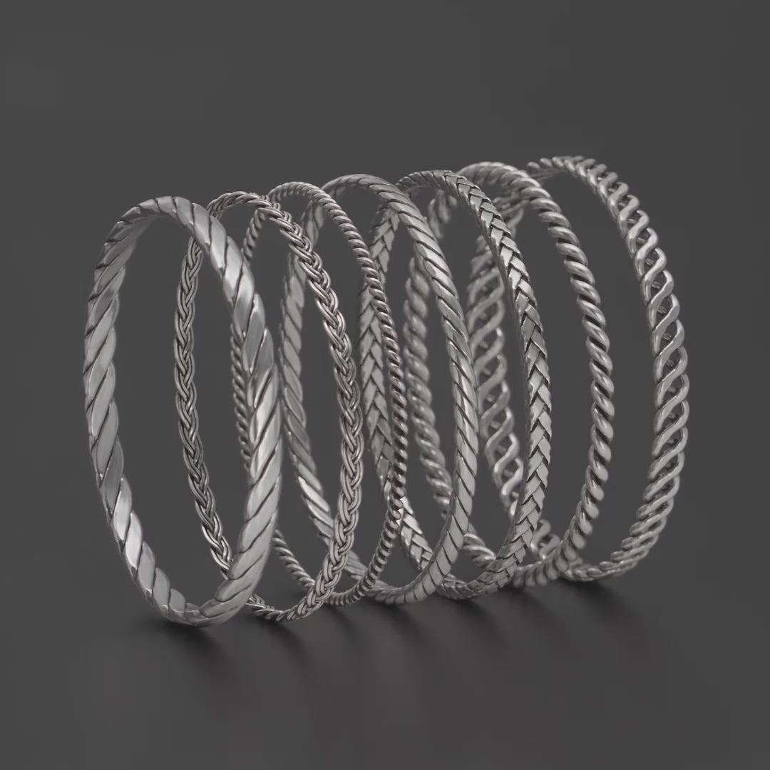 women silver bangles 925