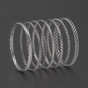 women silver bangles 925