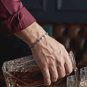men silver bracelet cube