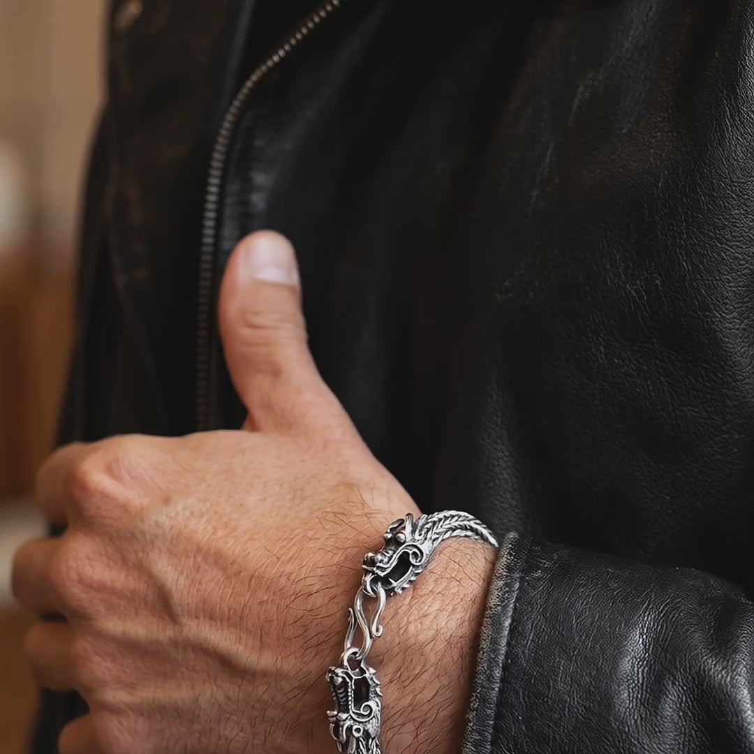 Silver sterling 925 dragon bracelet