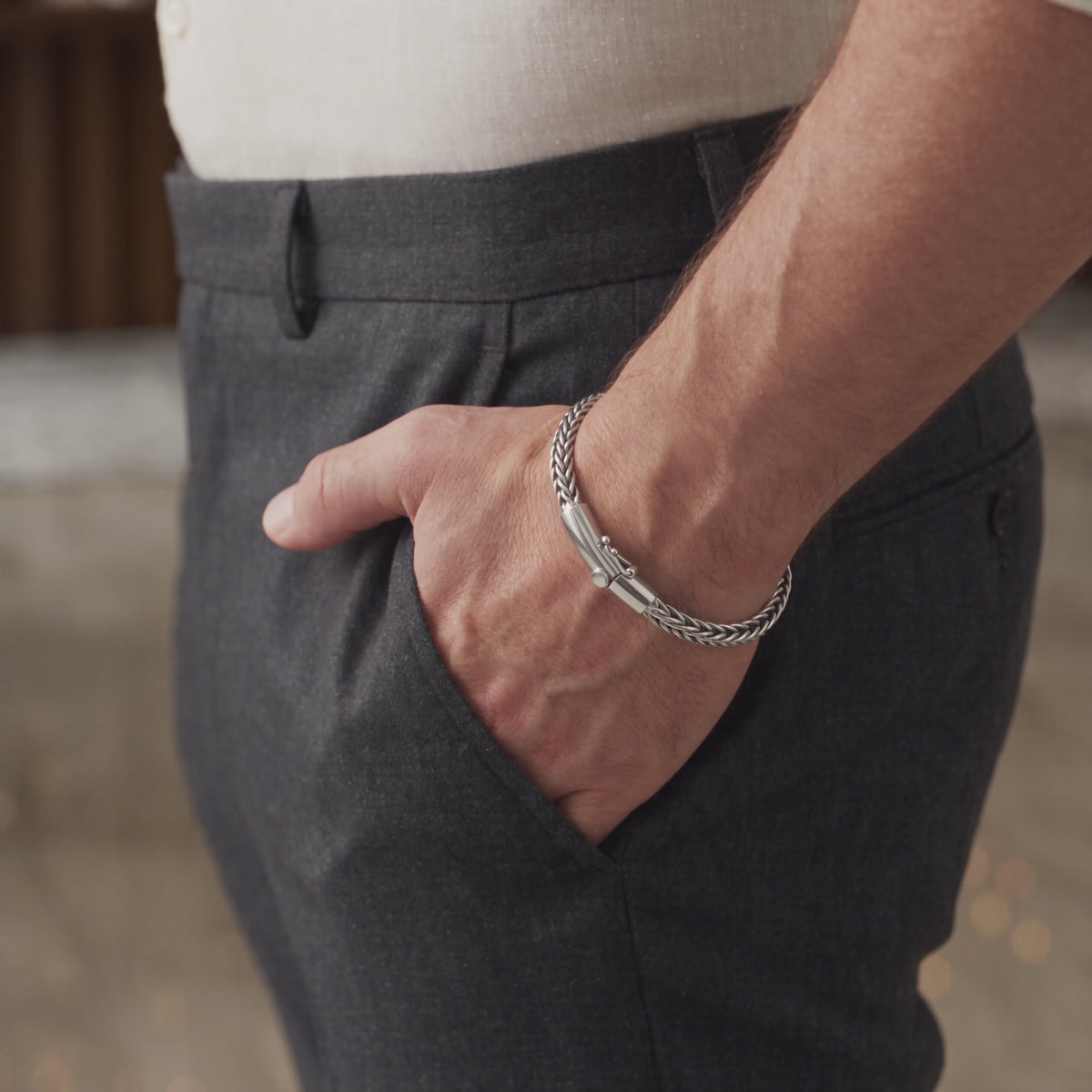 Men silver bracelet 925