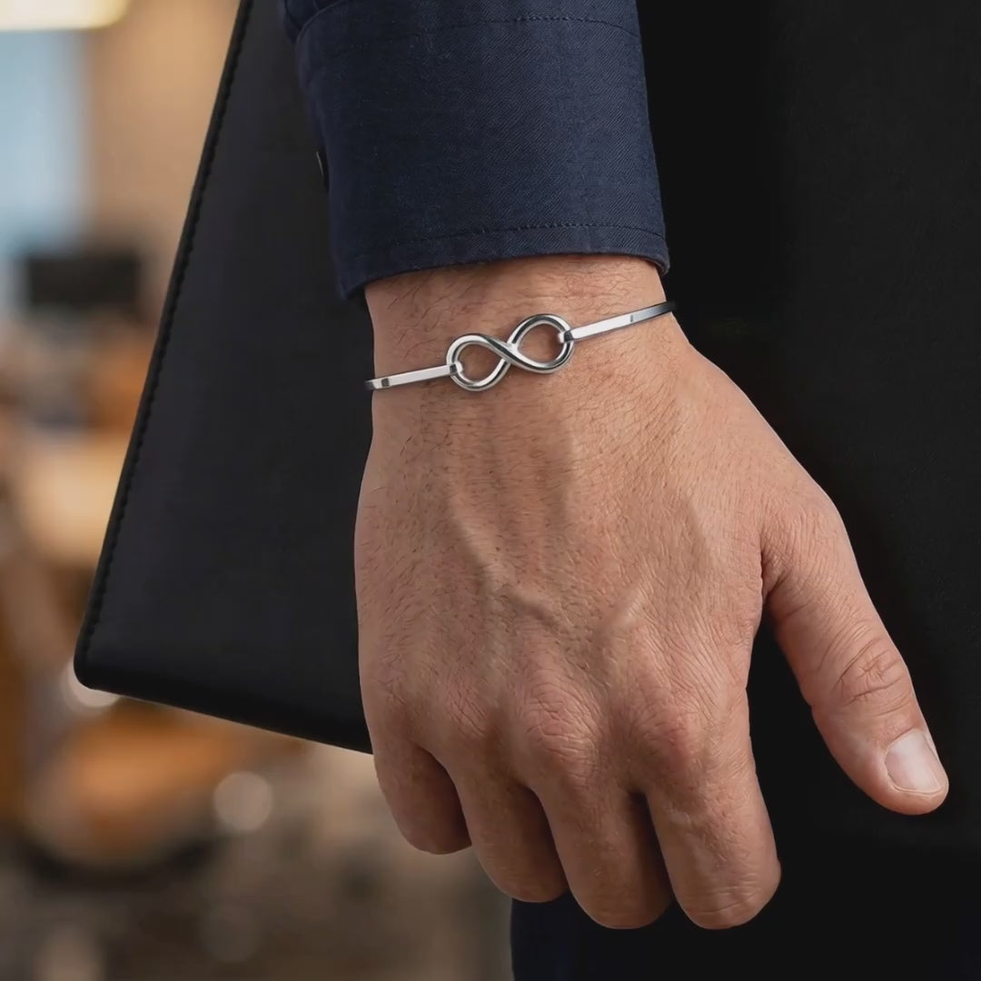 infinity silver bangle 925 bracelet