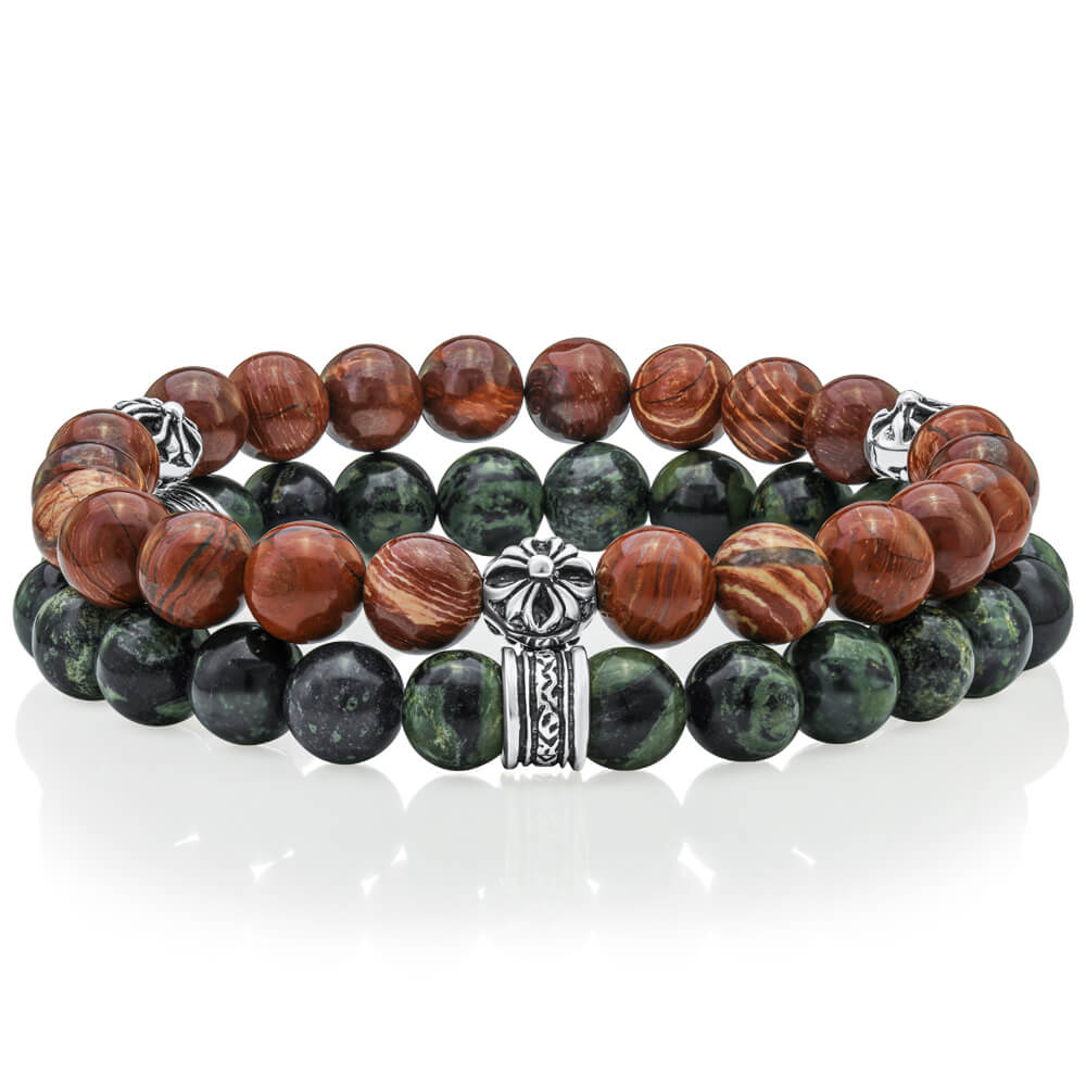 red and green bracelets