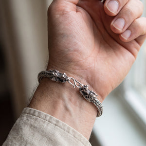 Silver dragon heavy bracelet 925