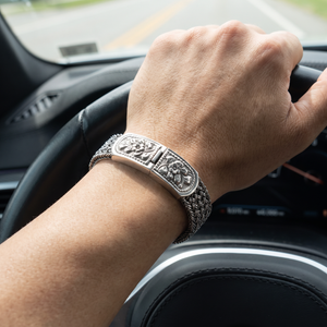 silver solid 925 braided bracelet