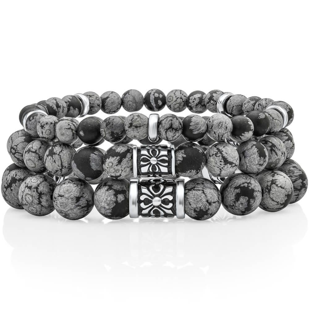 Snowflake Obsidian bracelet