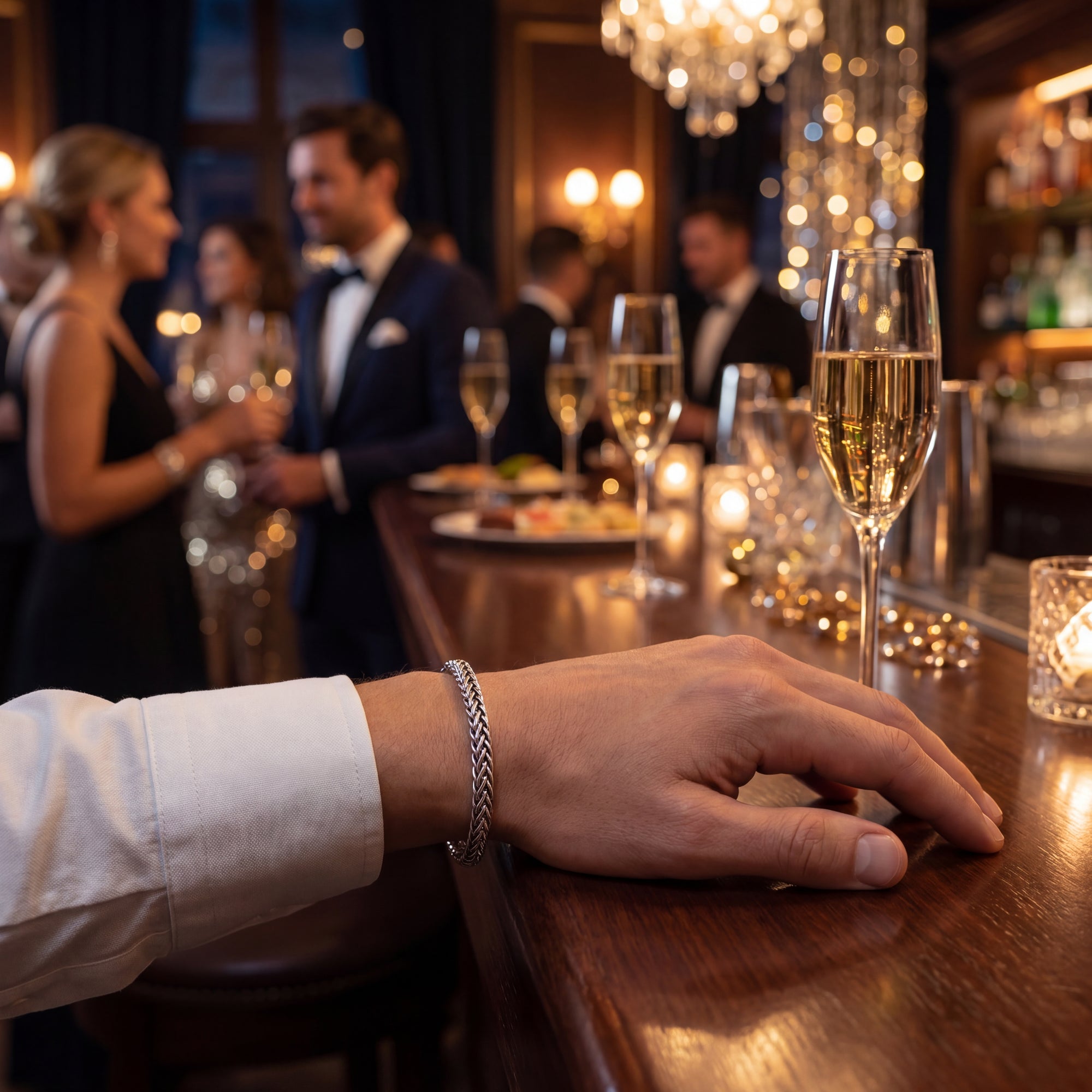 silver chain bracelet mens